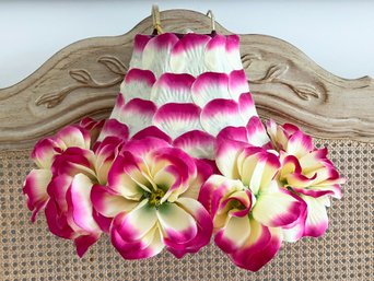 An Over Headboard Reading Lamp With Floral Shade