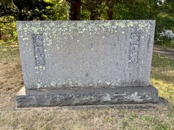 Granite Gravestone, Double Rectangular Stylized Floral Designs