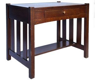 A Mission Oak Library Table Desk By JM Young & Sons, C. 1910