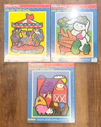 Lot Of 3 Brand New Fisher Price Pop Out Tray Puzzles