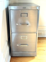 Vintage Industrial Style Brushed Silver Metal File Cabinet