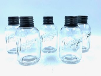 Vintage 5 Heritage Glass Apothecary Style Glass Jars W/ Lids