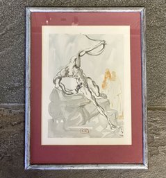 Vintage Salvador Dali Lithograph, The Divine Comedy, Hell Canto #25