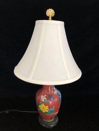 Floral Red Base Table Lamp