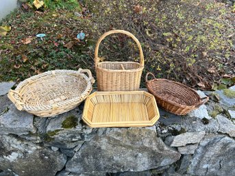 Assorted Set Of Wicker Baskets - Set Of 4