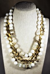 Akola Designer Necklace In White Multi Strand In Original Bag Tags Never Worn