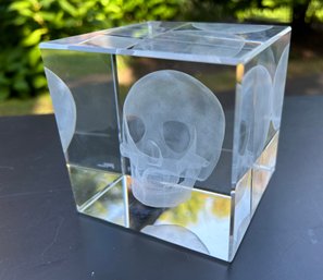 Holographic Acrylic Skull Cube