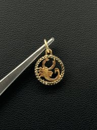Astrological Sign Scorpio Charm/ Pendant In 14k Yellow Gold