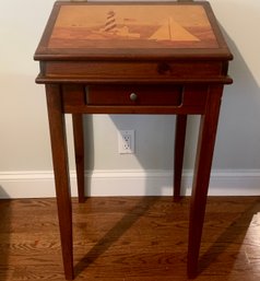 Warren Kimble Decorative Pine Slant Desk With Lighthouse