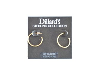 18k Gold Over Sterling Hoop Earrings