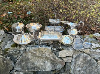 Vintage Collection Of Silver Plated Serving Ware - 11 Pieces