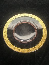 Set Of Gilded Edge Glass Plates