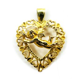 14kt Gold Angel Heart Pendant (Approximately 2.9 Grams)