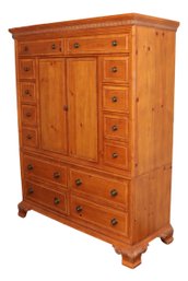 Ethan Allen  1990 Townhouse Apothecary Style Knotty Pine Wardrobe Armoire