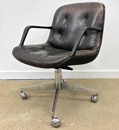 A Vintage Mid Century Steelcase Leather Office Chair