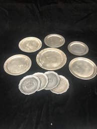 Set Of Harvard Sterling Silver Plates