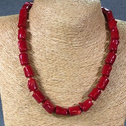Fabulous Large Chunky Red Coral Necklace - 18' Long - Retail Price $495 - Fantastic Piece - Never Worn
