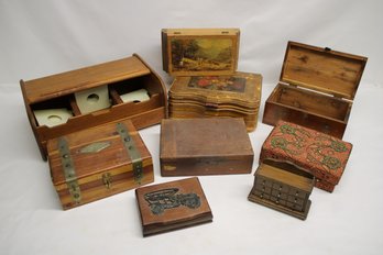 Large Collection Of Various Sized Cigar, Jewelry Boxes, Etc.