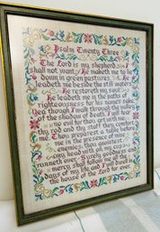 Framed Cross Stitch Of Psalm 23