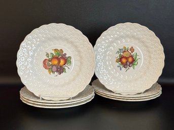 A Set Of Eight Vintage Luncheon Plates, Copeland Spode, Alden Pattern