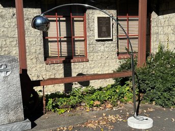 Arc Chrome Floor Lamp With Marble Base