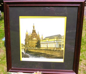 Russia Savior Of The Spilled Blood St Petersburg Signed Lithograph