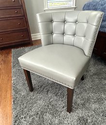 Leatherette Chair With Nailhead Detail