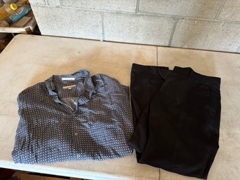 Perry Ellis Dress Shirt And Pants (XL And 34 X 30)