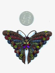 Fabulous Dark Tone Multicolor Rhinestone Butterfly