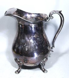 Vintage Crescent Silver Plate Footed Water Pitcher