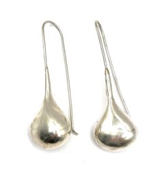 Vintage Large Mexican Sterling Silver Tear Drop Earrings