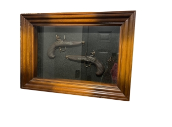 Shadowbox Framed Vintage Dueling Revolvers