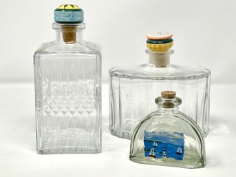 Vintage Decanters- Set Of 3