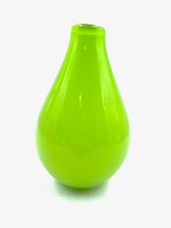 Hand-blown Cased Glass Lime Bulb Vase By Crate & Barrel