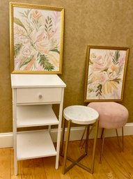 Chic Home Decor In Gold, Pink And White Accent Colors