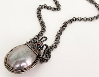 A Vintage Silver Snuff Bottle Pendant By Heidi Daus For Jim Walters