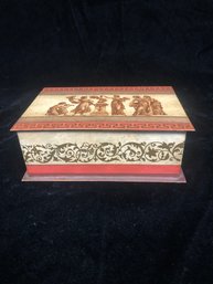 Antique Ornate Painted Storage Box