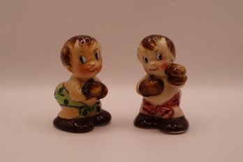 Japan Ceramic Little Boxers Salt And Pepper Shakers