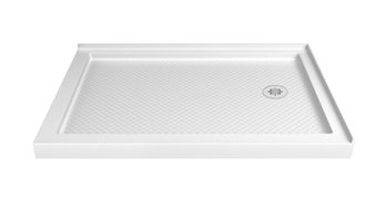 DreamLine SlimLine 36-in W X 48-in L With Right Drain Double Threshold Rectangle Shower Base (White) Item #469