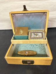 All 3 Like Gold Plated Boxes 1 Mirror Compack With Horse On The Top,powder Compack,estee Perfume Compack.NC-D2