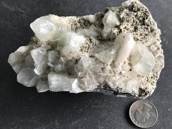 Icy Calcite And  Stilbite Crystal SpecImen, 1 LB 2 Oz, 5 1/2 Inch