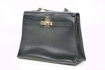 Stunning Kelly Style Black Handbag