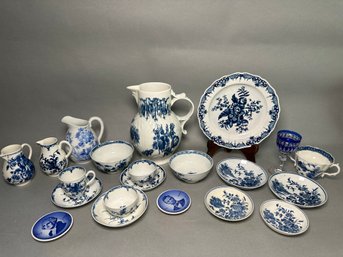 Antique Late 1700s Dr. Wall Period Worcester Porcelain Pieces & More