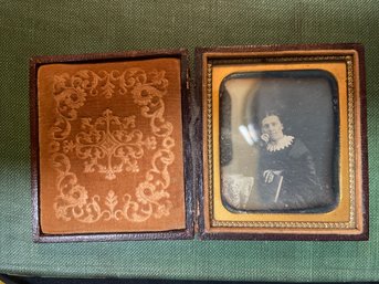 Early Photography #2: Rare Mid 1800s Complete 1/4 Plate Daguerreotype: A Serious Woman