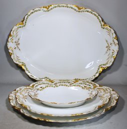 Lot Four Haviland Limoges Fine Platters Antique