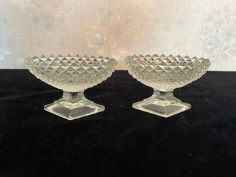 Pair Of Cut Glass Pedestal Bowl