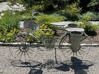 Wrought Iron Free Standing Metal Bicycle Planter