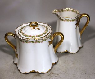 Haviland Limoges Fine Porcelain Sugar And Creamer