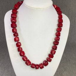 Incredible $650 Chunky Red Coral Necklace - Measures 18' - Very Pretty Necklace - Brand New Never Worn