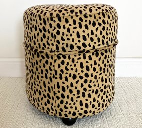 An Animal Print Ottoman